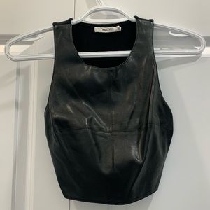 Faux Leather Cropped Tank